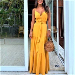 NWT, YELLOW SUMMER MAXI DRESS.